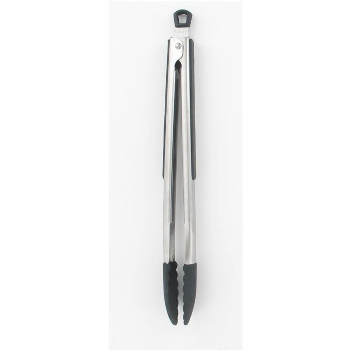 2297 Farberware 6009313 Black & Silver Silicone & Stainless Steel Tongs