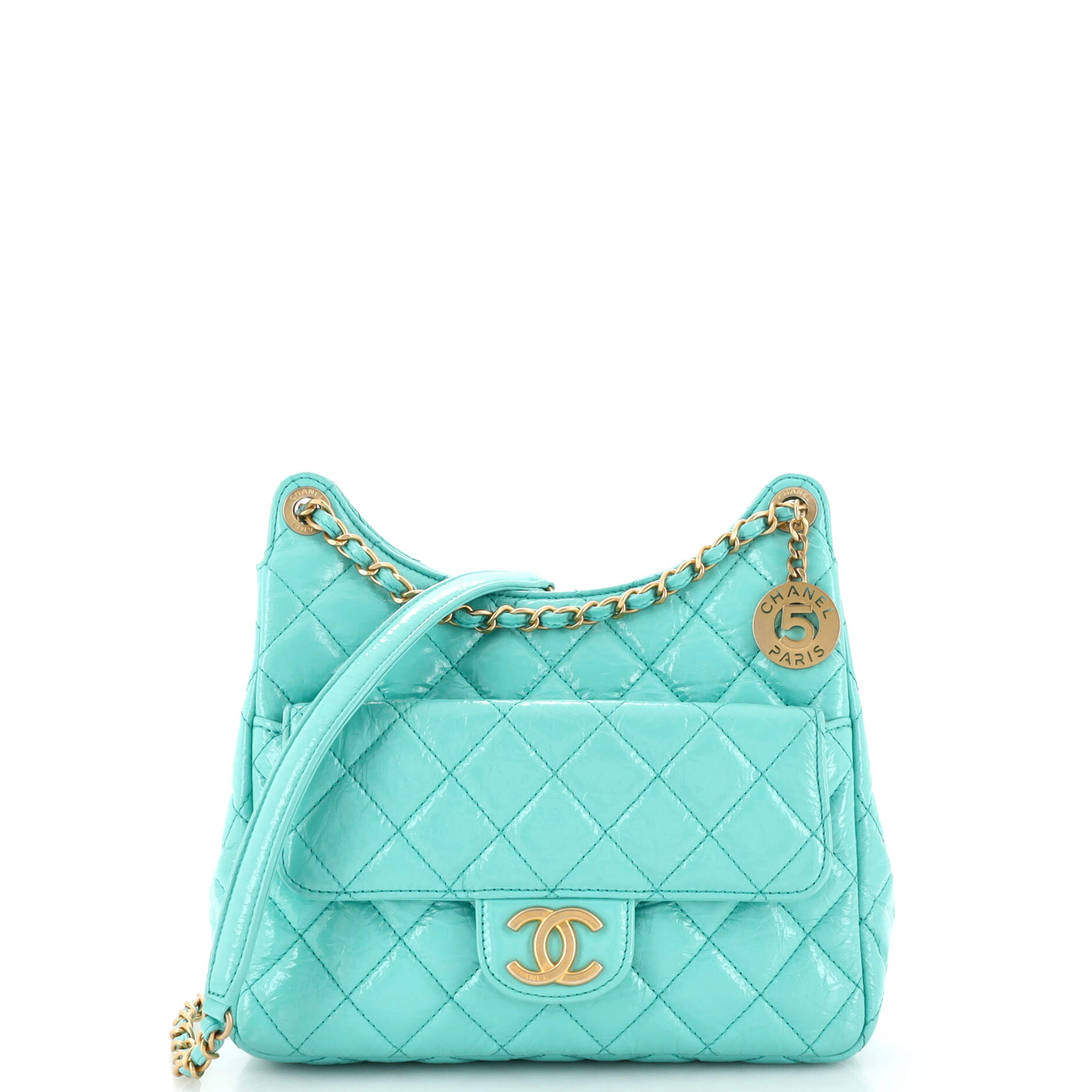 2860 Wavy CC Hobo Quilted Crumpled Calfskin Medium