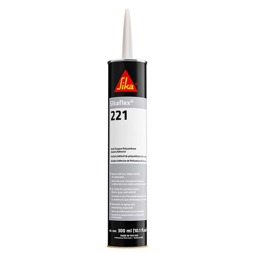 Sika Sikaflex 221 Multi Purpose Polyurethane Sealant/Adhesive   10.3oz(300ml) Cartridge   Aluminum Gray [90892]