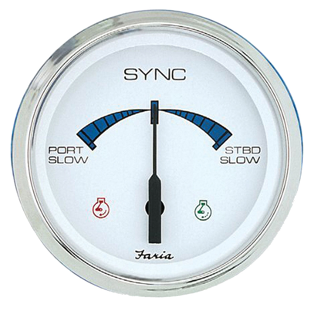 FARIA BEEDE INSTRUMENTS Faria 4" Chesapeake SS White Engine Synchronizer   Dual Gas Var Ratio Alt Diesel [33801]