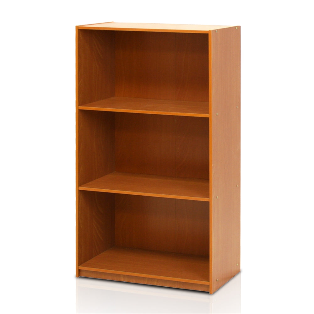 2736 Basic 3 Tier Bookcase Storage Shelves  Light Cherry