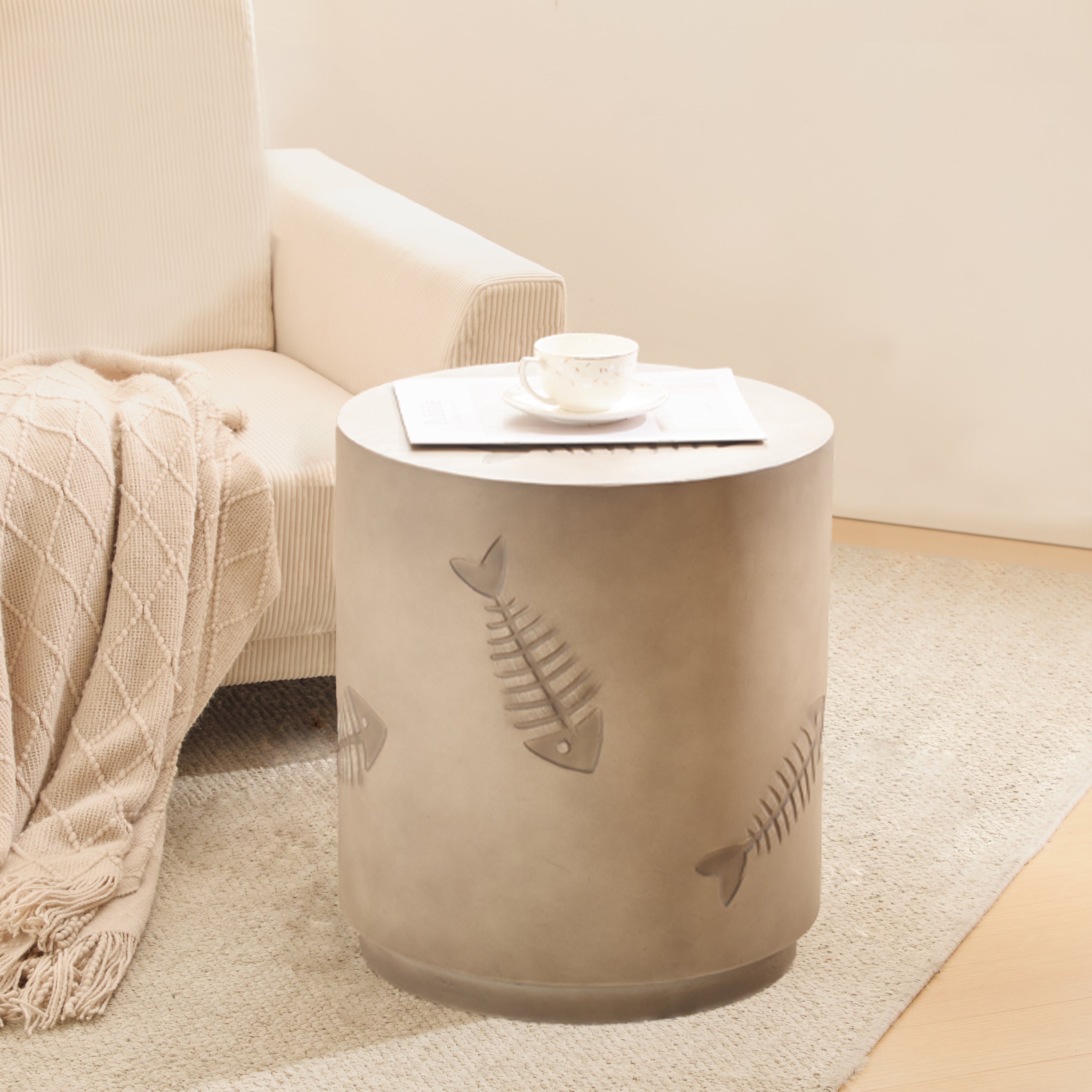 2594 Streamdale Fish Design Sea Life Side Table  16" x 18