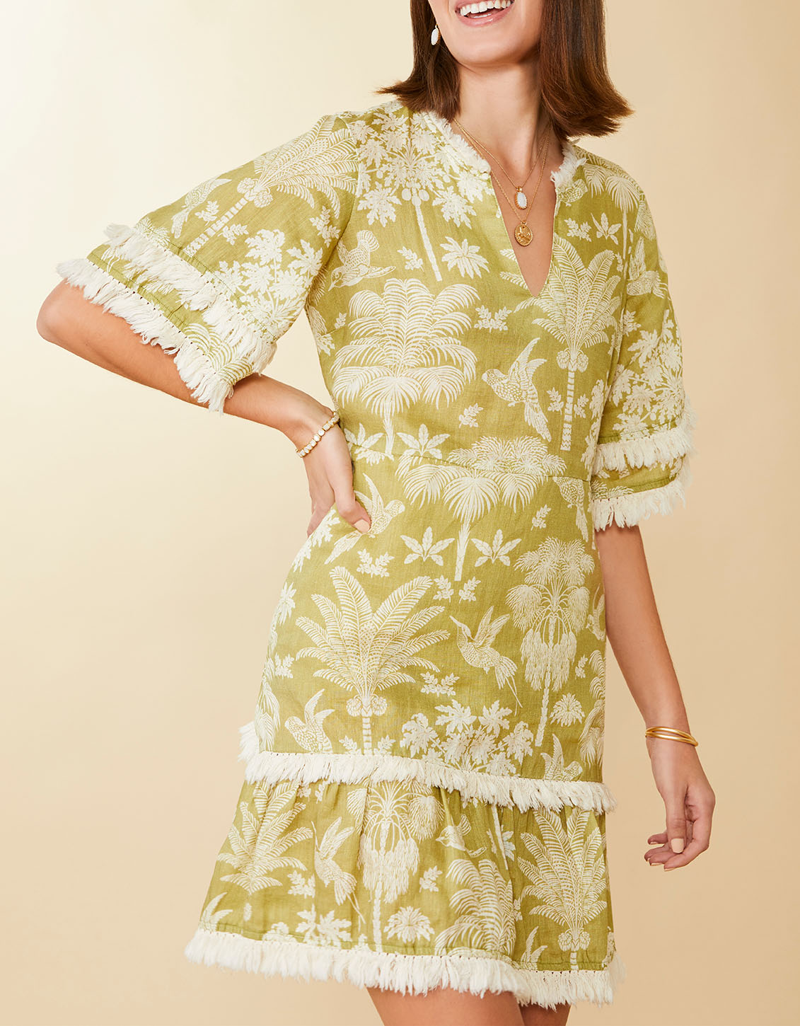 SPARTINA 449 Ivy Linen Dress Sugar Mill Palms