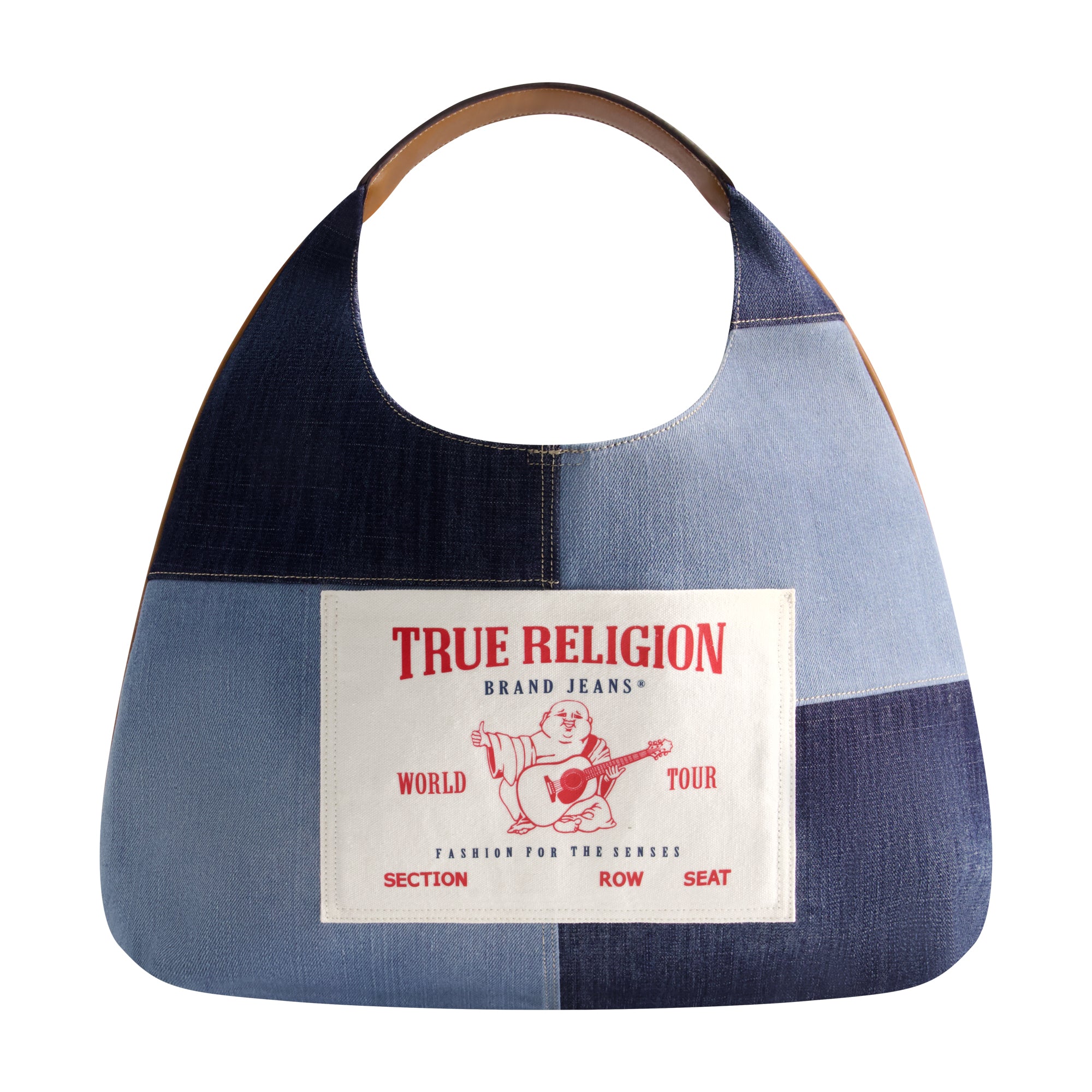 2324 True Religion Patchwork Denim Large Hobo