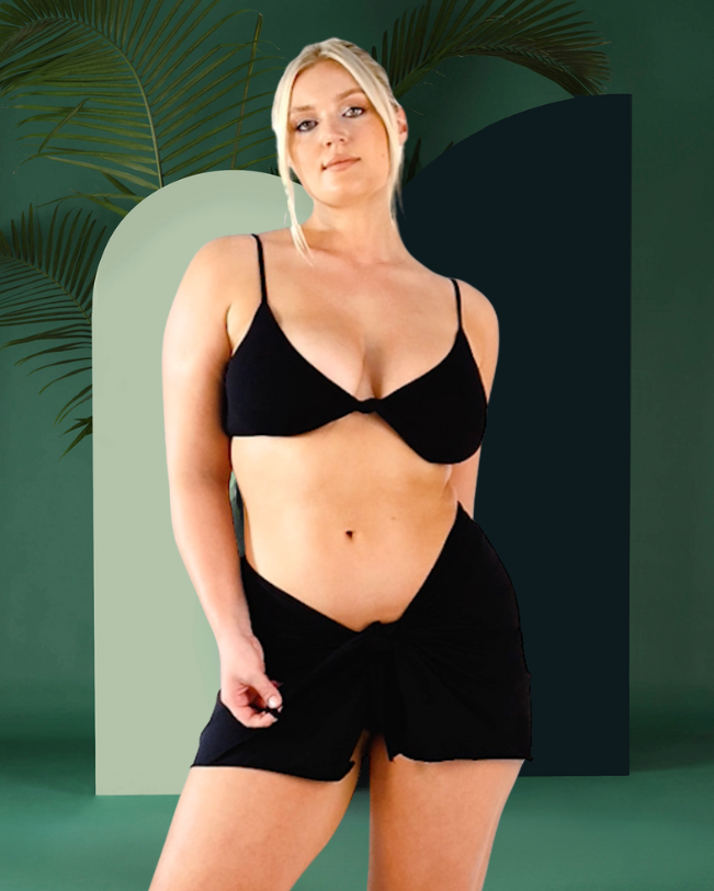 Bromelia Midnight Black Praia Sarong