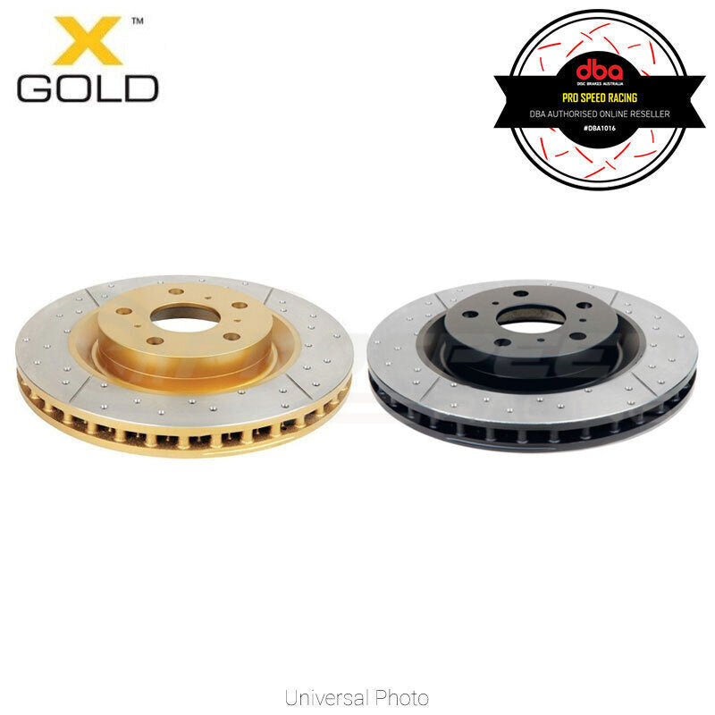 DISC BRAKES AUSTRALIA DBA Street X Cross Drilled/Slotted Gold Rotors PAIR