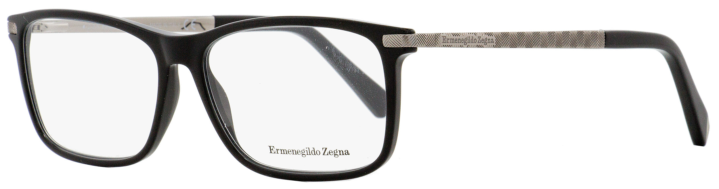 Zegna Rectangular Eyeglasses EZ5060 001 Black Gunmetal 55mm 5060