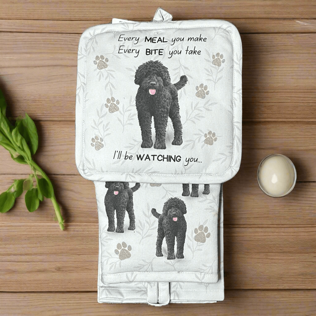 E & S PETS INC E & S Pets : Oven Mitt Set   Black Labradoodle