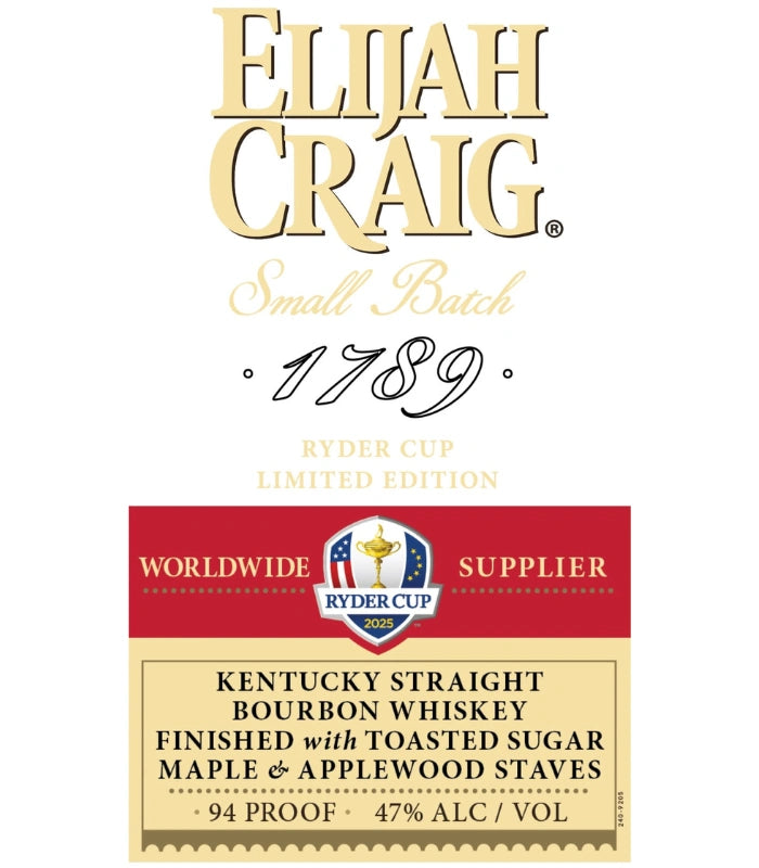 Elijah Craig Ryder Cup 2025 Edition Toasted Sugar Maple & Applewood Staves
