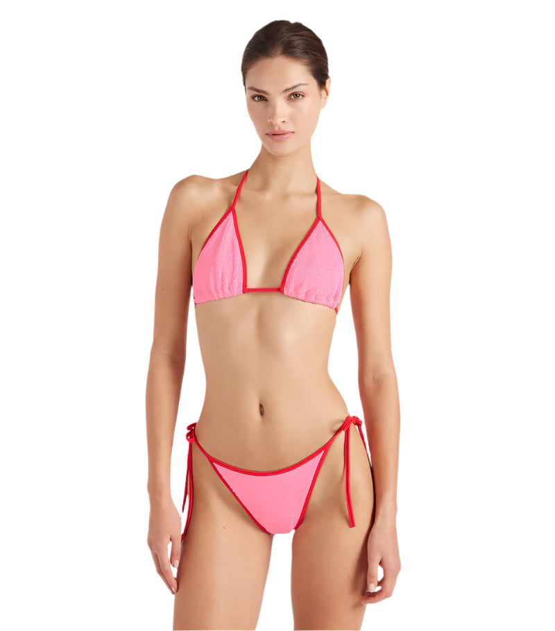 HUNZA G Gina Bikini Contrast Bubblegum Red