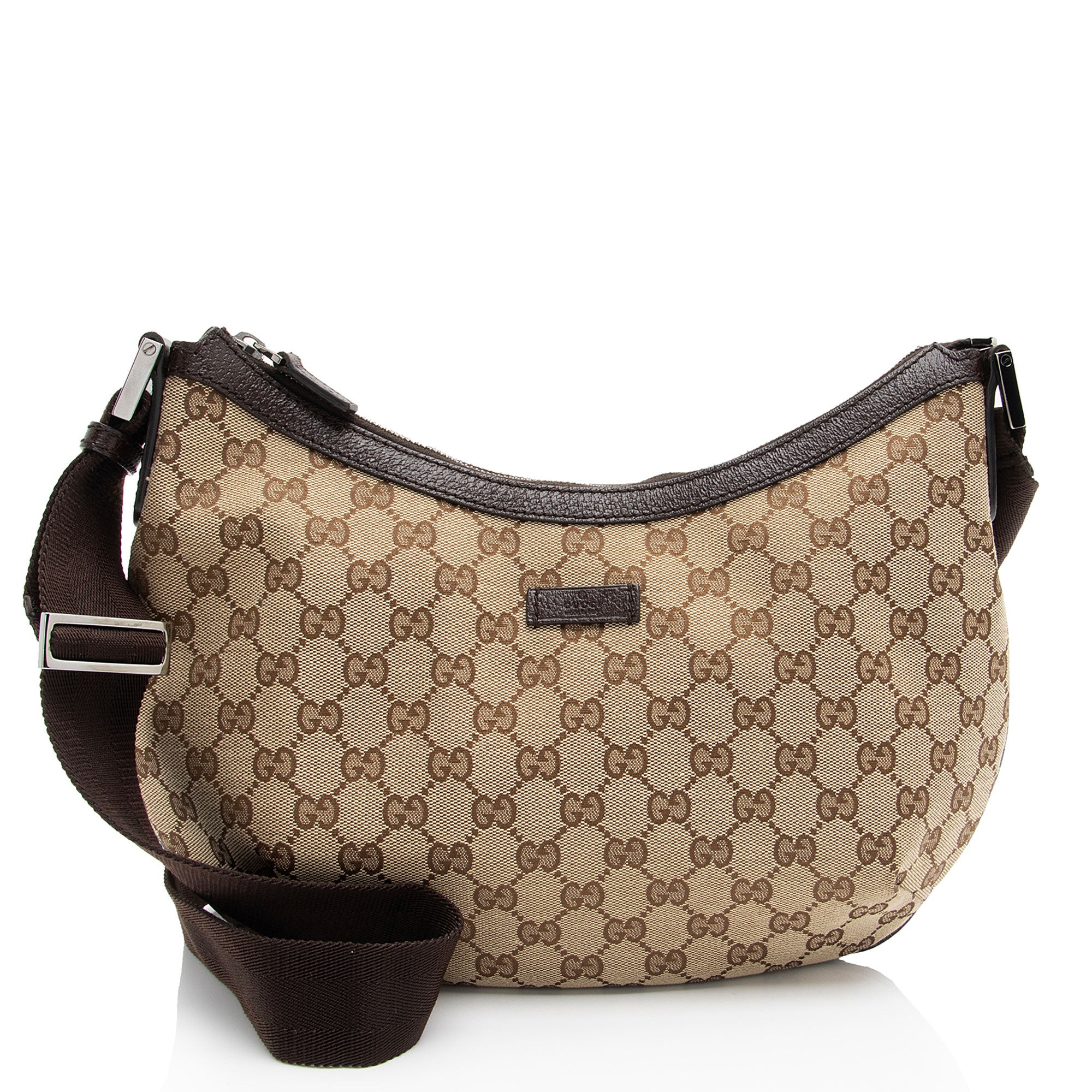 Gucci GG Canvas Half Moon Medium Messenger (SHF wdpRGn)