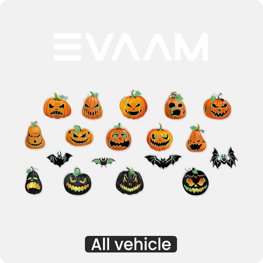 EVAAM Halloween Car Magnetic Luminous Stickers(18PCS)   Fits All Cars