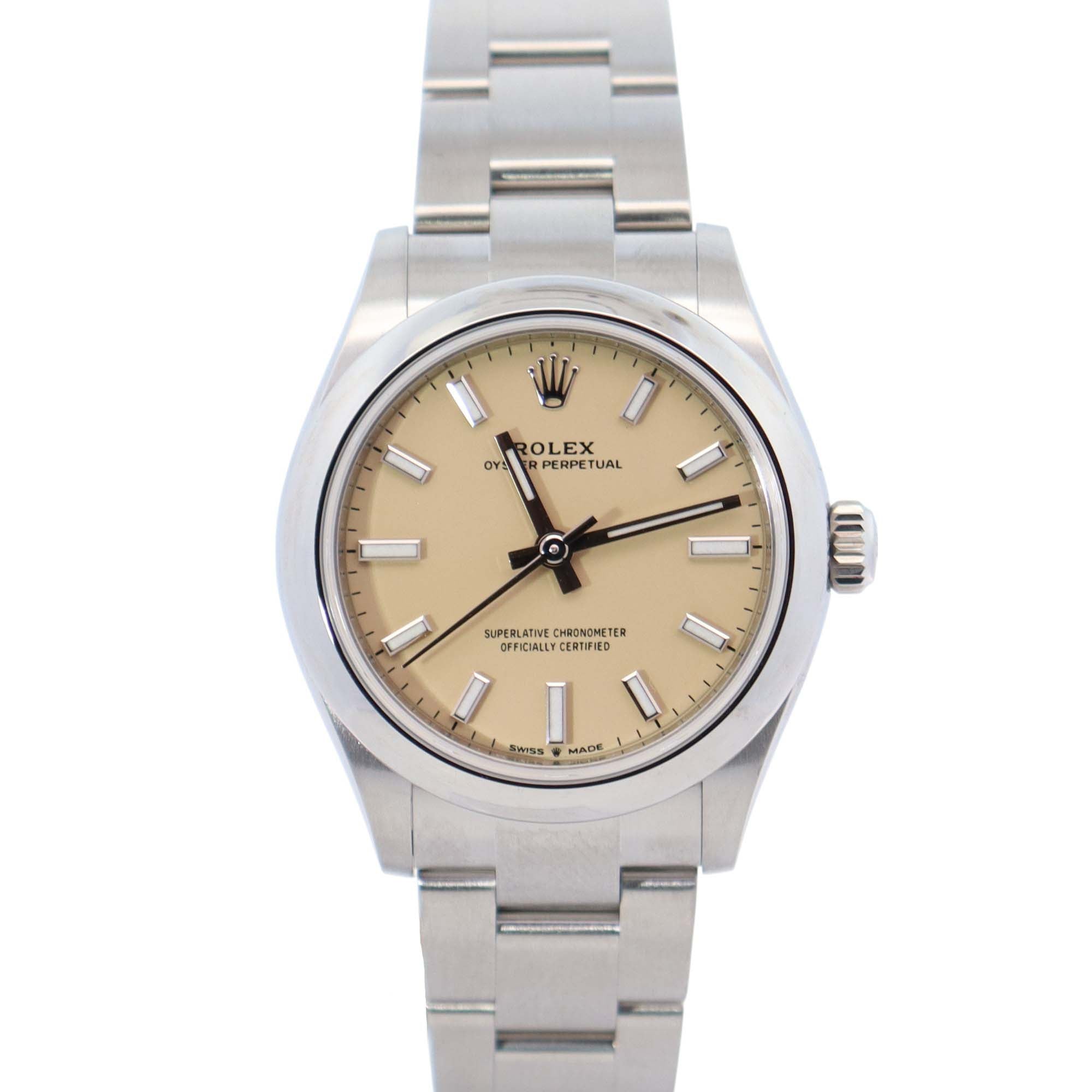 HAPPY JEWELERS Rolex Oyster Perpetual 31mm Beige Dial Watch Ref# 277200