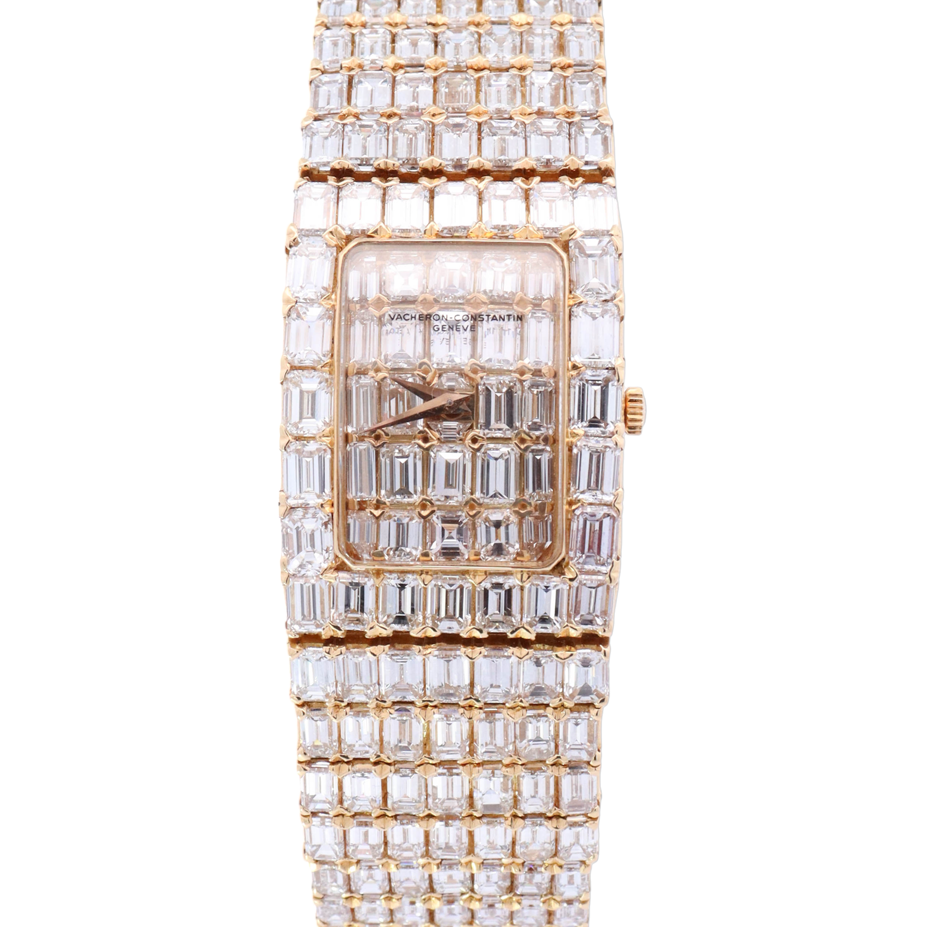 HAPPY JEWELERS Vacheron Constantin Lord Kalla 23mm Yellow Gold Factory Set Baguette Dial Watch Reference# 35 511 723
