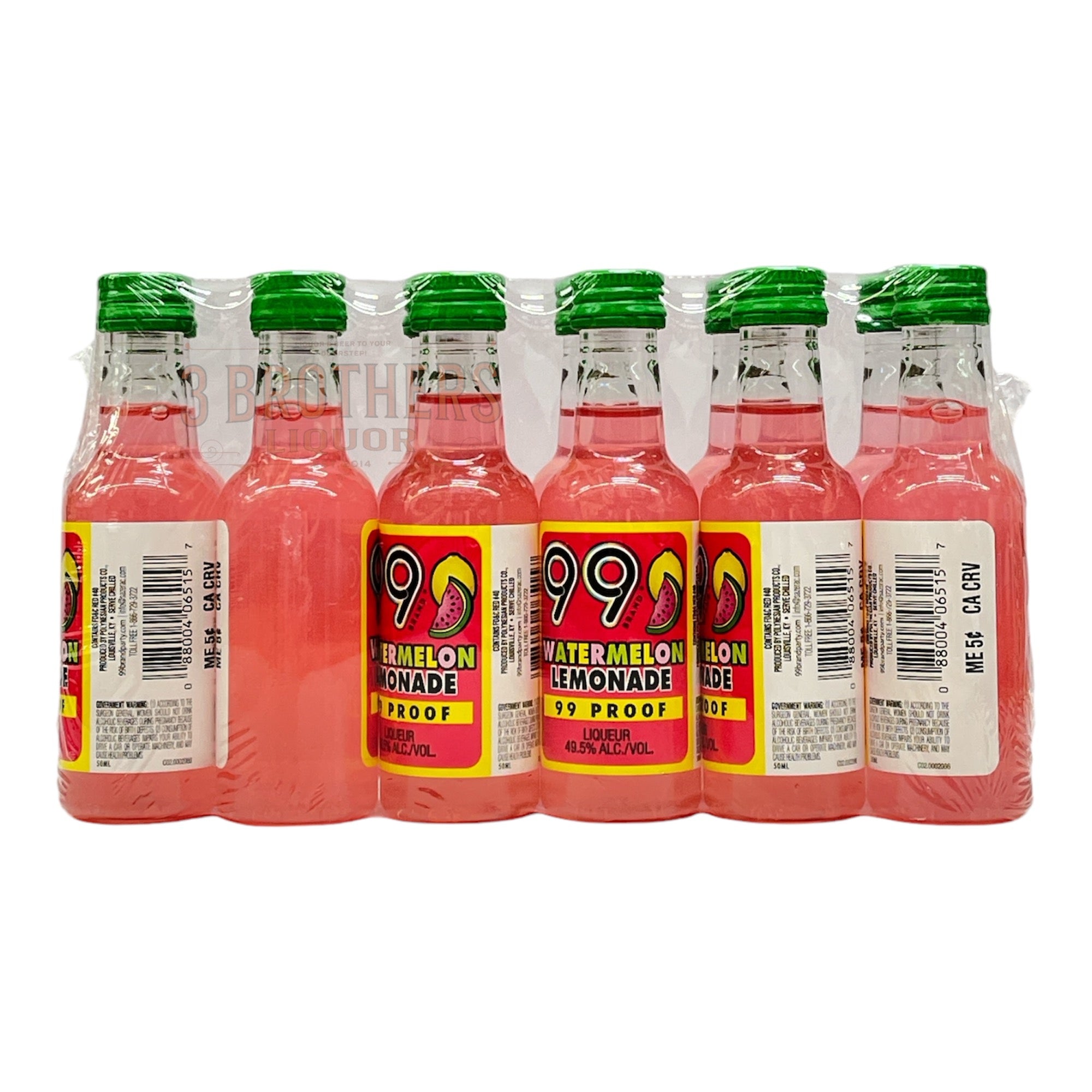 99 Brand Watermelon Lemonade Flavored Liqueur (12 Of 50ML)