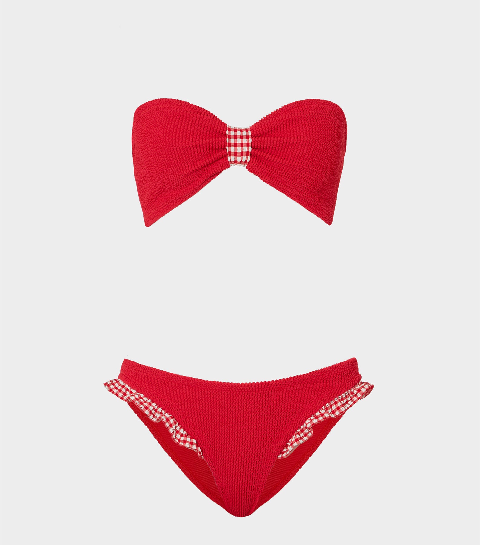 HUNZA G Jean Bikini   Red Gingham