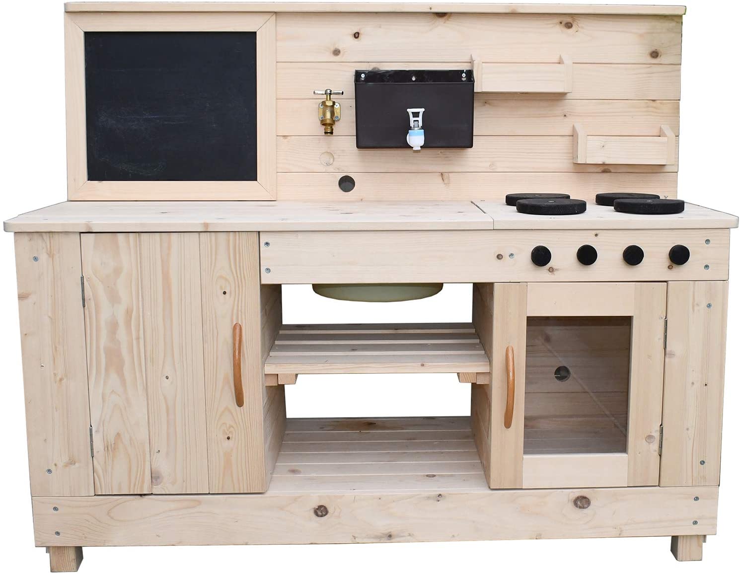 WWW.LITTLEHELPER Deluxe Large Heavy Duty Montessori Wooden Kids Mud Kitchen Outdoor Toy Kitchen 18m+