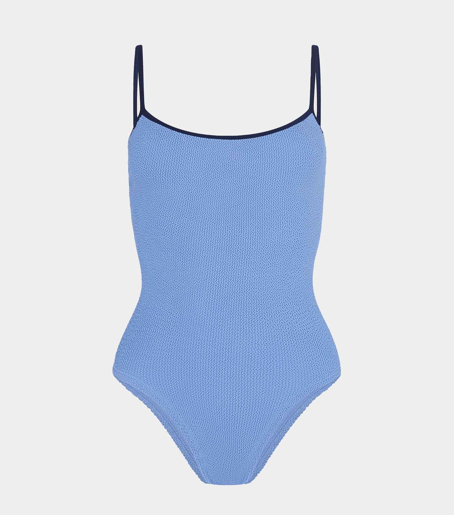 HUNZA G Pamela Swim Contrast   Cornflower Navy