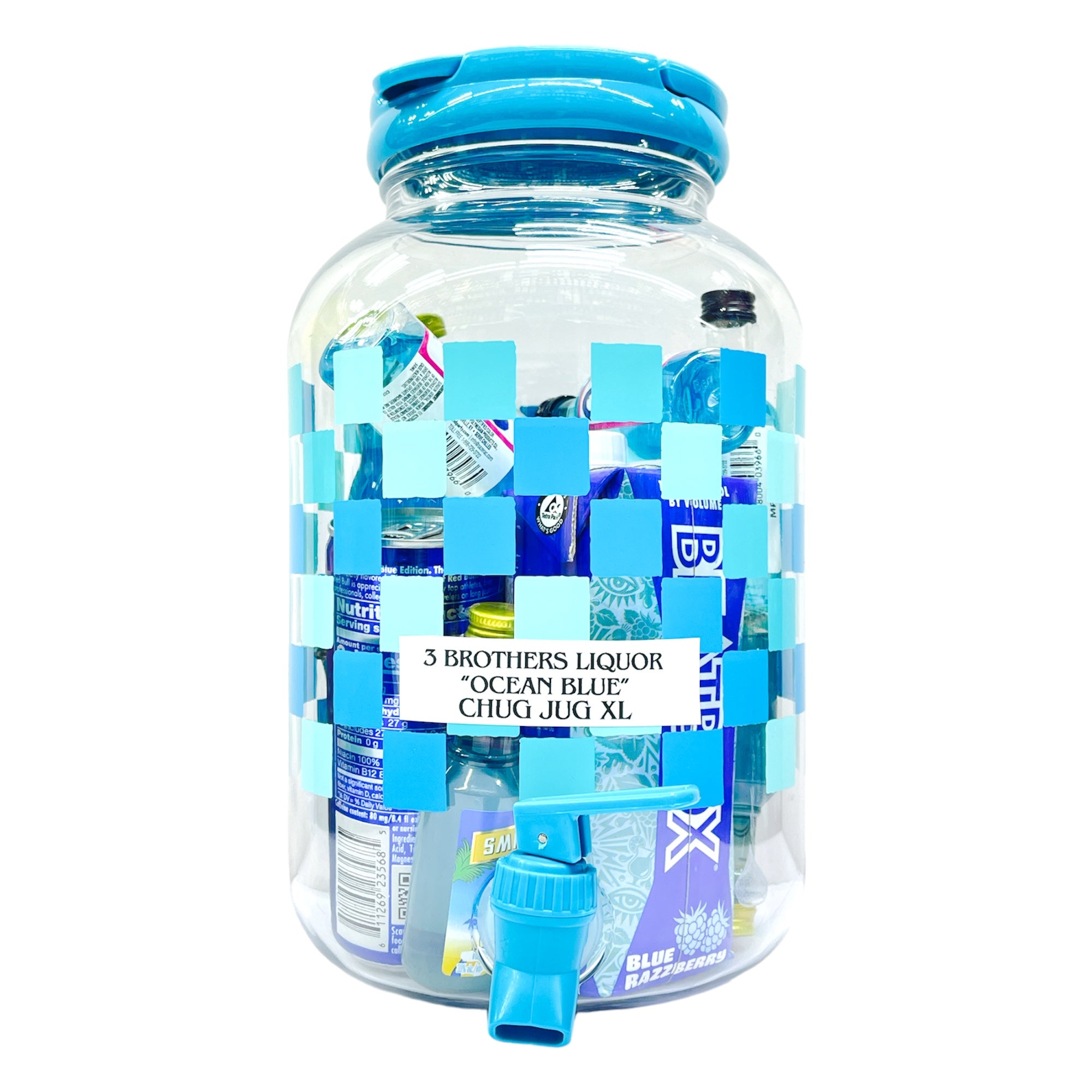 3 Brothers Liquor "Ocean Blue" Chug Jug XL Alcohol Cocktail Party Bucket