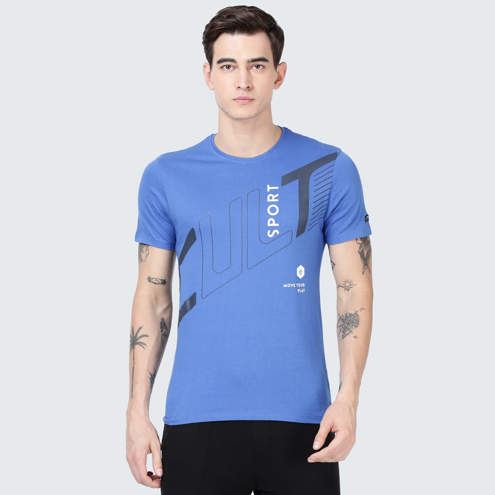CULT Everydays Slide Petrol Blue Cotton Tee