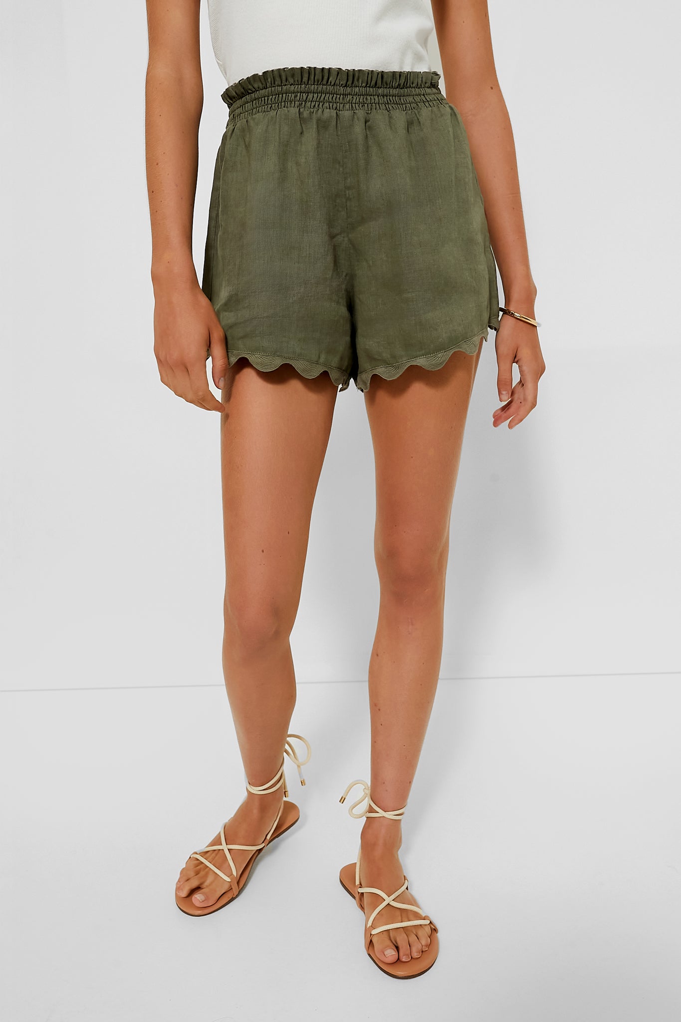 TUCKERNUCK Army Green Linen Ava Short
