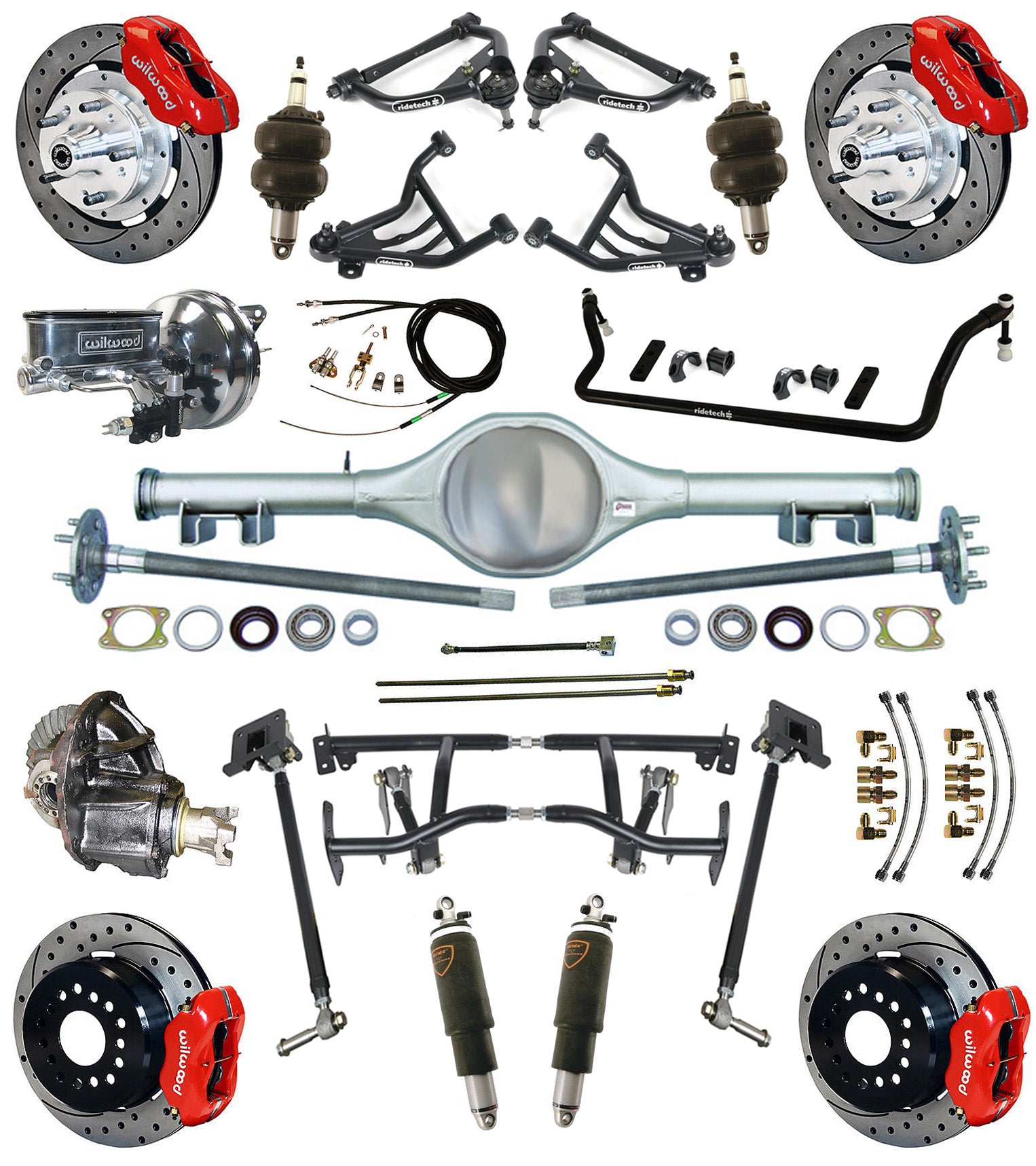 RDT 11170297 64 AIR RIDE & 4 LINK SYSTEM,CURRIE REAR END,WILWOOD 12" DRILLED BRAKES,RED,70 81 F