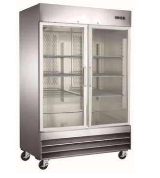 Canco SSGF 1320 Double Glass Door 54" Wide Stainless Steel Freezer