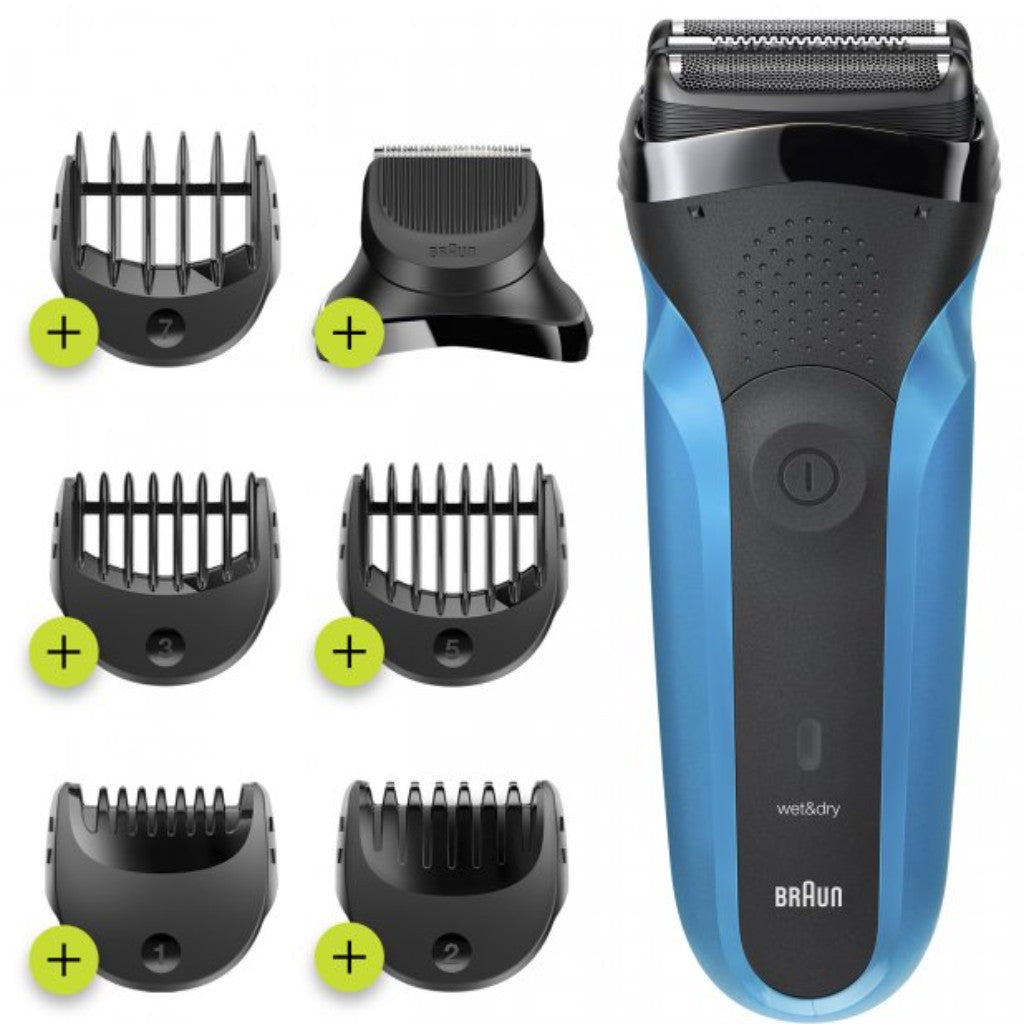 Бритва электрическая Braun Series 3 310BT типа 5409 Wet&Dry Blue для сухого или мокрого бритья, три в одном, бритва, триммер, стайлер
