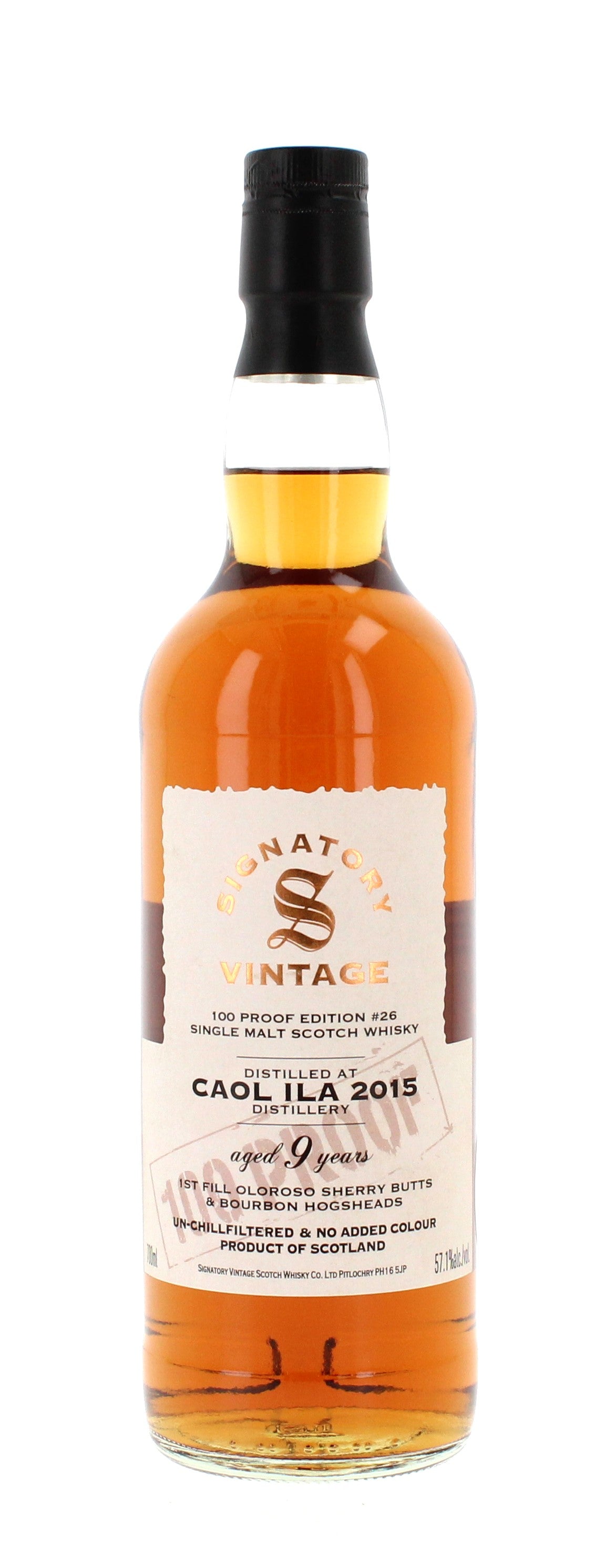 Caol Ila 9 Year Old 2015 100 Proof Edition #26 Signatory   70cl 57.1%