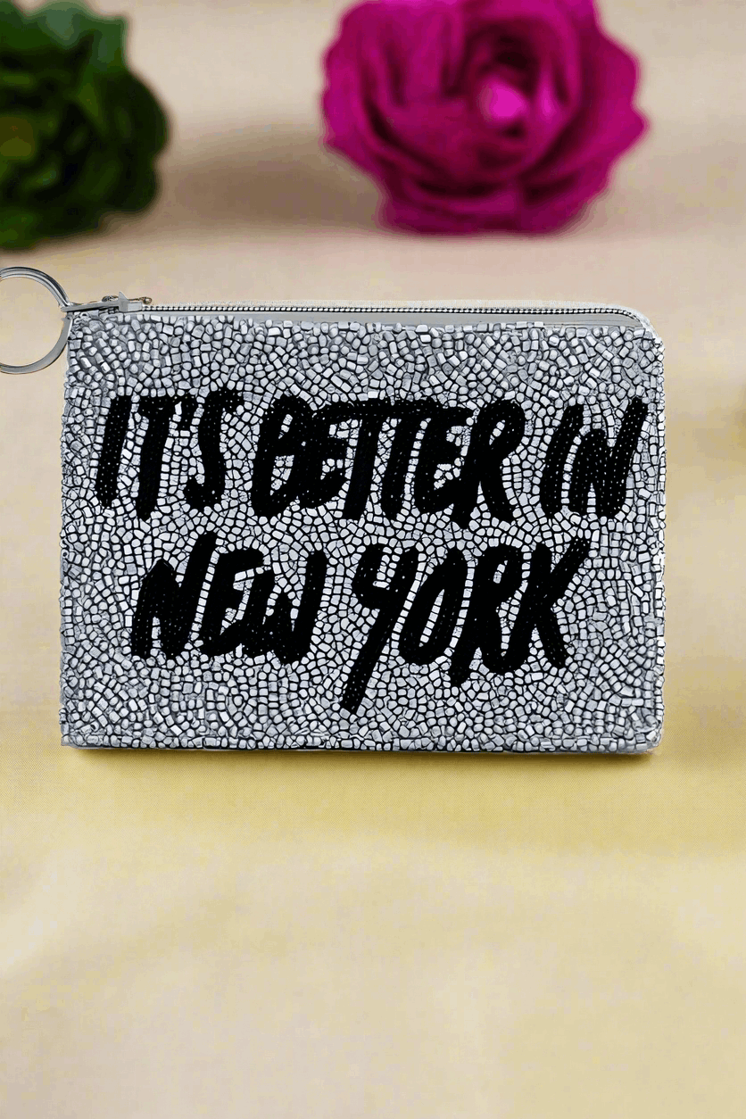 TIANA NEW YORK Tiana Designs Hand Beaded Its Better in New York Coin Purse