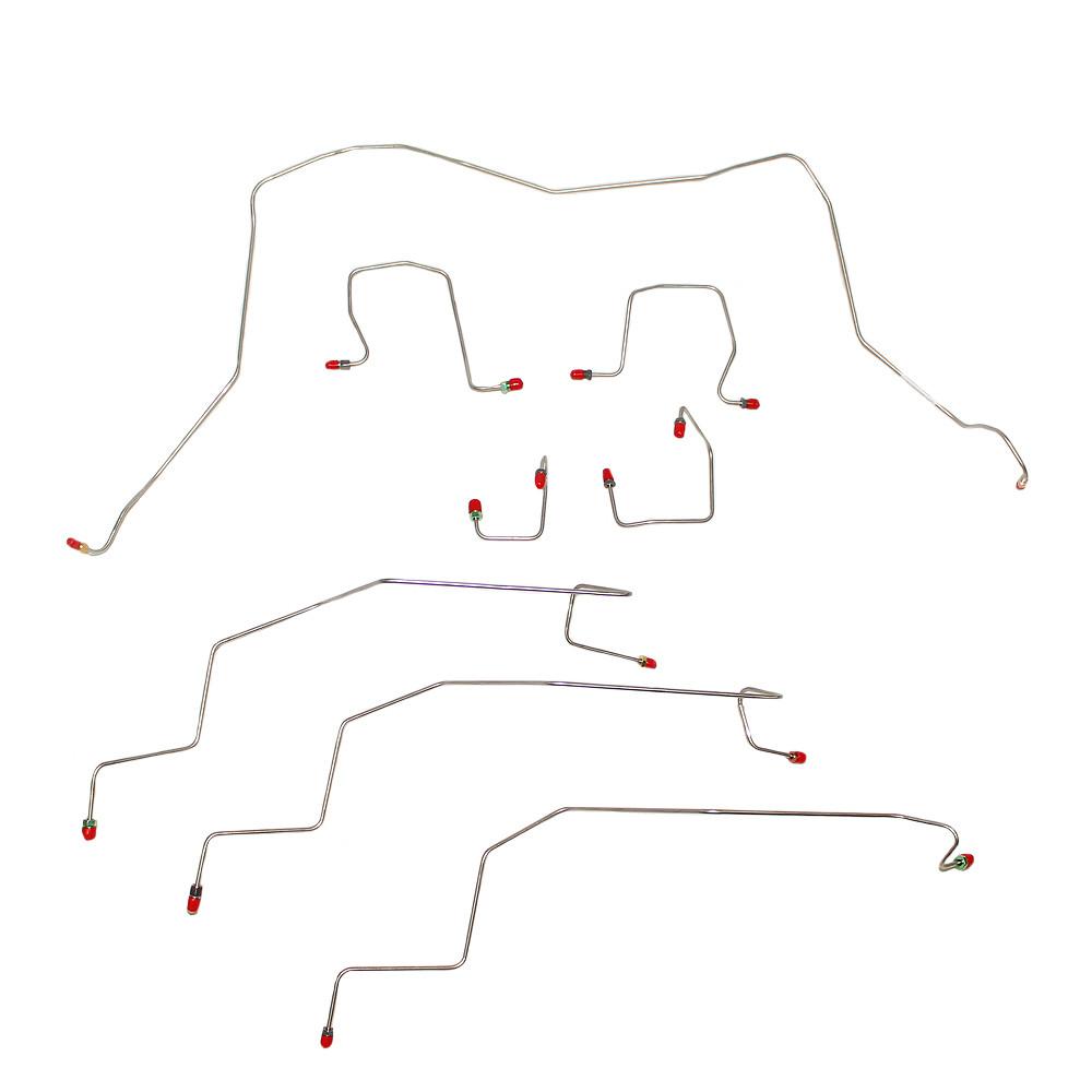 FINE LINES WKT9808SS  98 02 Ram 2500, 3500 4wd, AWABS, Front Brake Line Kit; Stainless