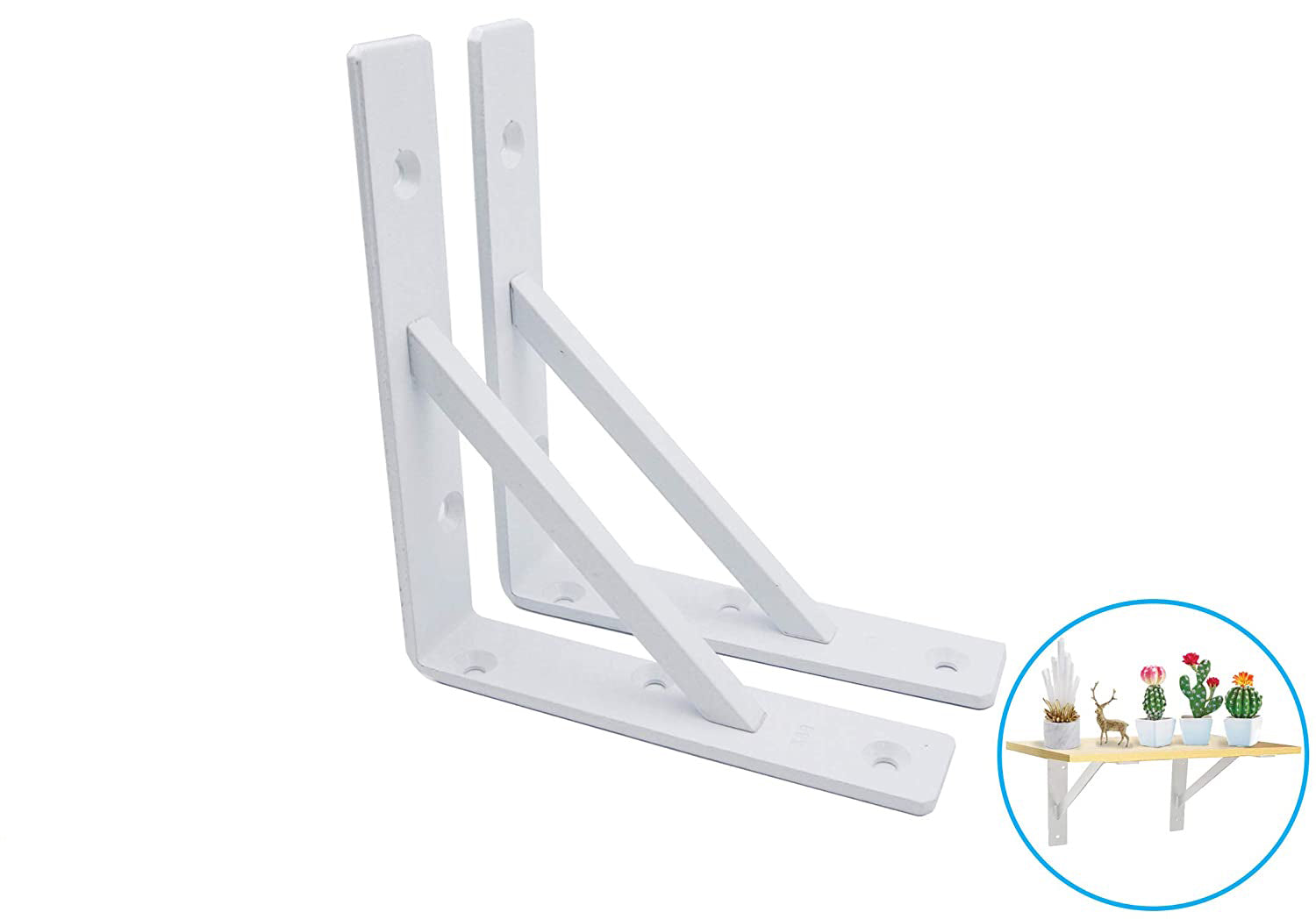 B&Z TRADERS B&Z Heavy Duty Angle Shelf Bracket Industrial Iron Hand Made Wall Mount For Fixing Scaffold Board Rustic Oak Mental Wood Shelves L Shape Brackets 2 Shapes   3 Sizes   3 Colors