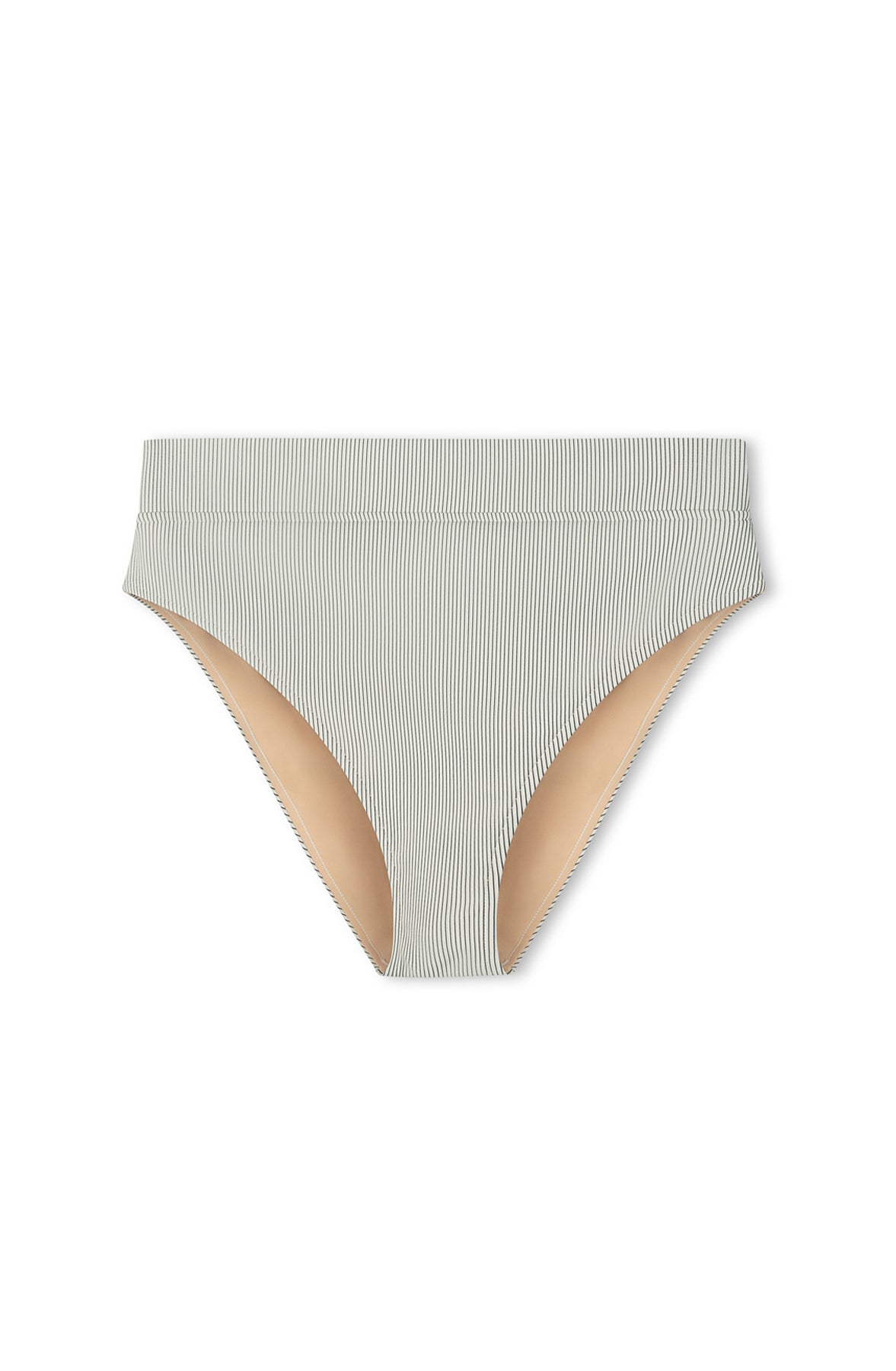 ZULU & ZEPHYR Signature Stripe High Waisted Brief   Coconut