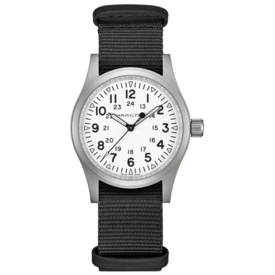 2818 Hamilton Khaki Field Mechanical Manual Winding White Dial Fabric Strap Men's Watch H69439910