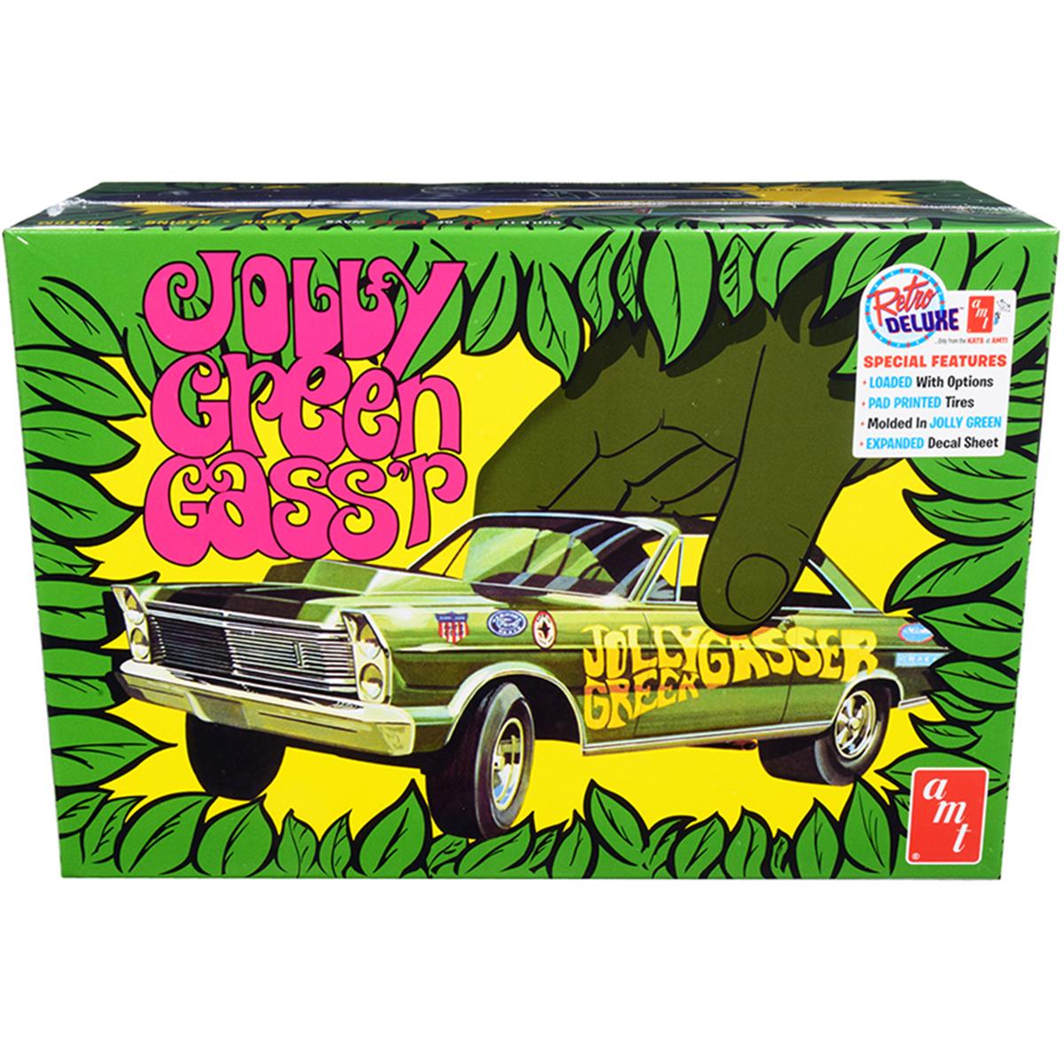 2297 AMT Skill 2 Model Kit 1965 Ford Galaxie Jolly Green Gasser 3 in 1 Kit 1 by 25 Scale Model Car
