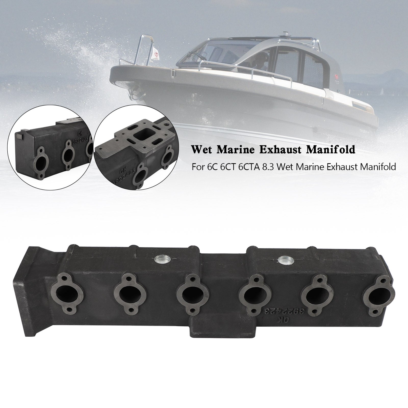 VIPIH 3922935 3911670,3922423,3921482 For 6C 6CT 6CTA 8.3 Wet Marine Exhaust Manifold