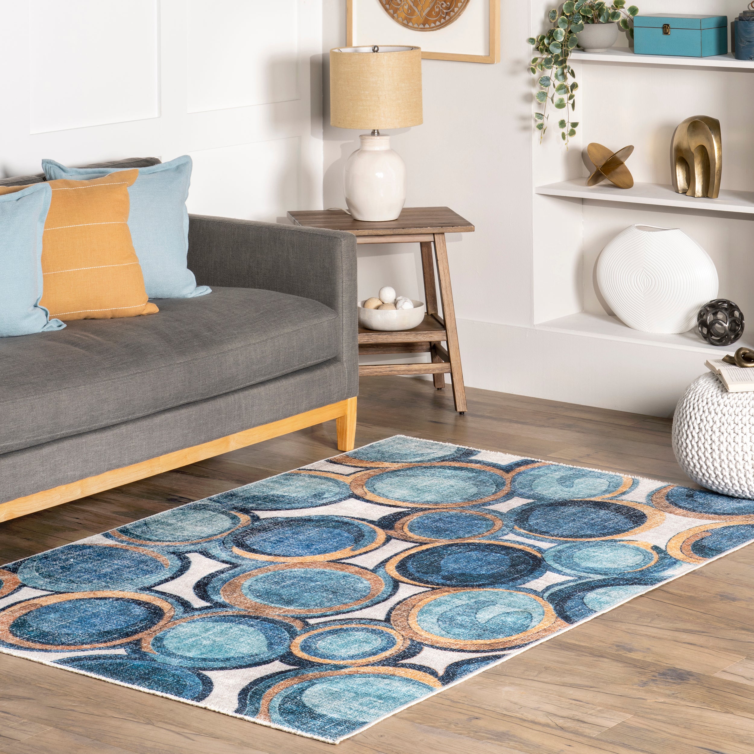 2158 Nuloom Avie SpinClean Bubbles Machine Washable Area Rug