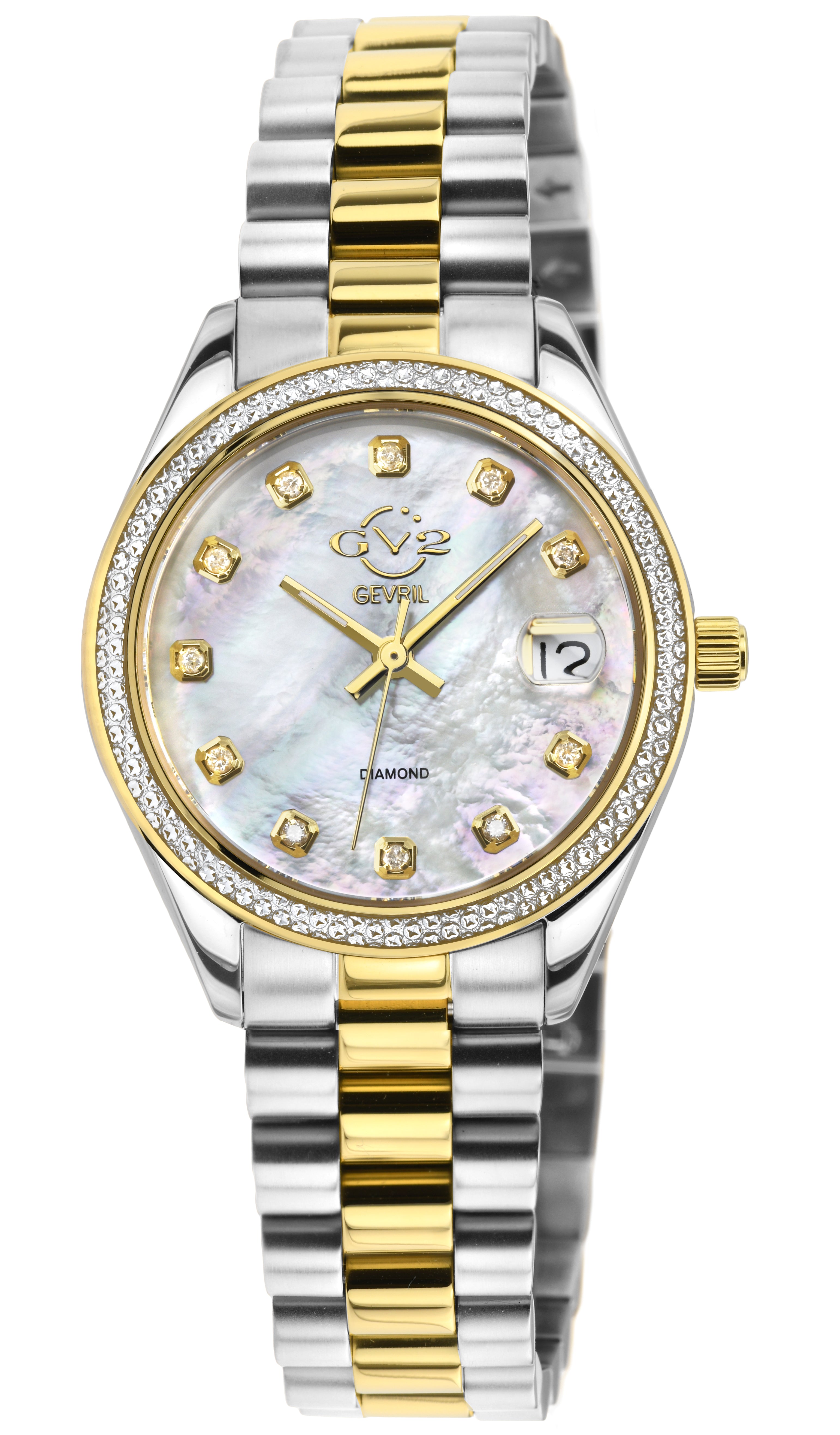 2222 GV2 Women's Turin Diamond White MOP Dial  Two toned IPYG Stainless Steel Watch