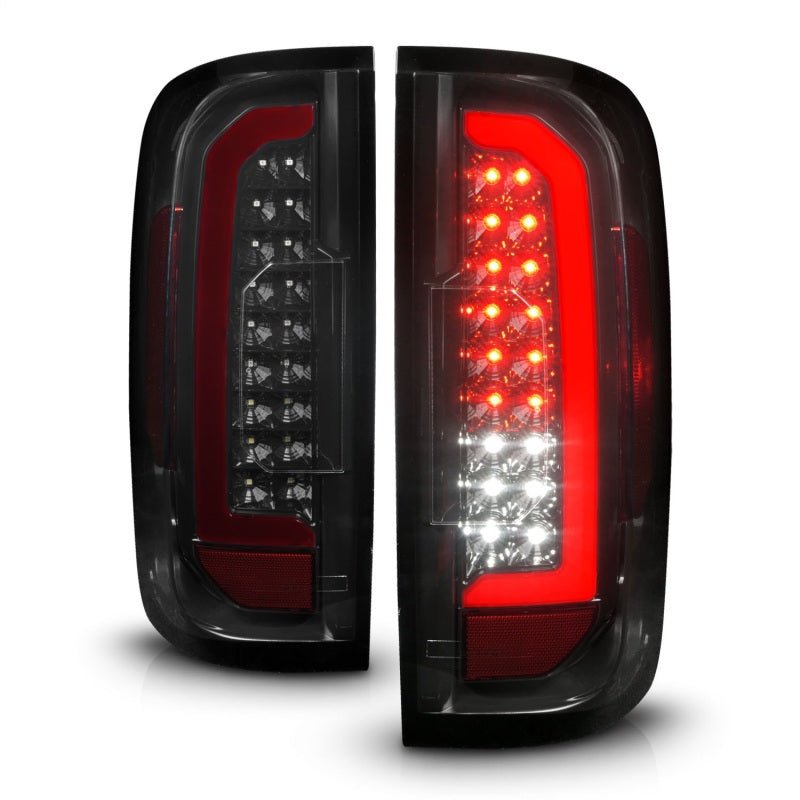 ANZO 15 21 GMC Canyon Full LED Tail Lights w/ Red Lightbar Black Housing Smoke Lens