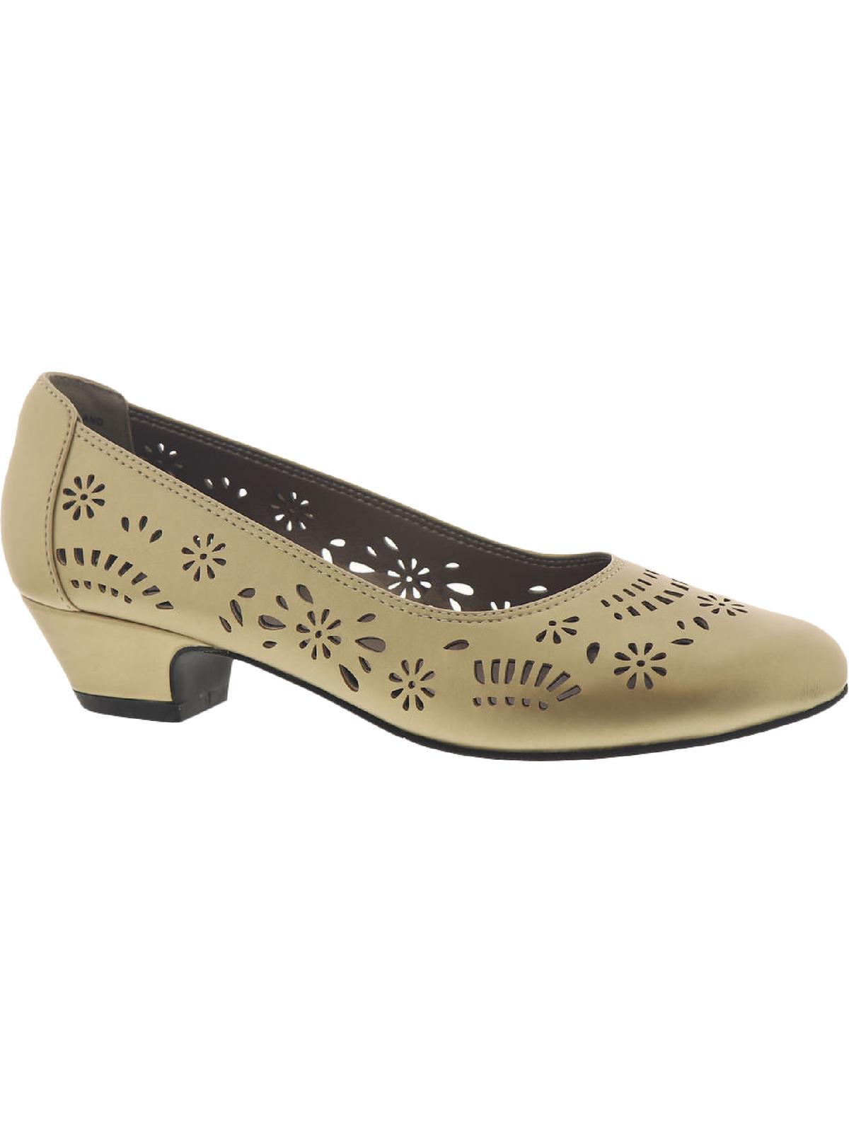 2485 Dahlia Womens Faux Leather Perforated Dress Pumps