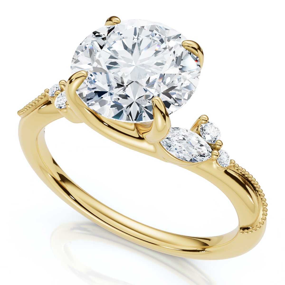 2007 Certified 2.10Ct Camellia Diamond Engagement Ring 14k Gold or Platinum Lab Grown