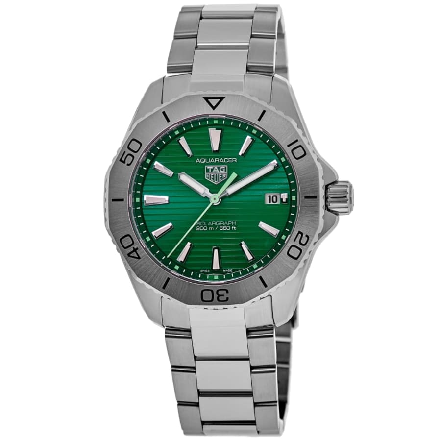 2818 Tag Heuer Aquaracer Professional 200 Solargraph Quartz Green Dial Steel Men's Watch WBP1115.BA0000