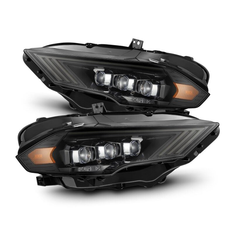 AlphaRex 18 22 Ford Mustang NOVA Series LED Projector Headlights Alpha Black