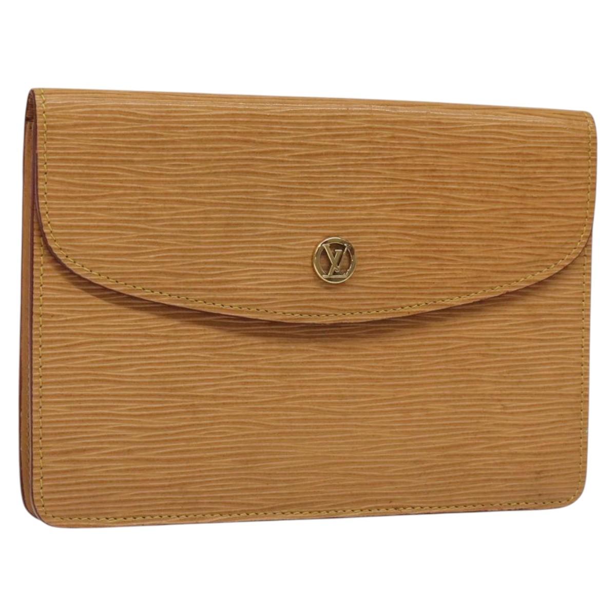 LOUIS VUITTON Epi Montaigne 23 Clutch Bag Beige LV Auth BD1604