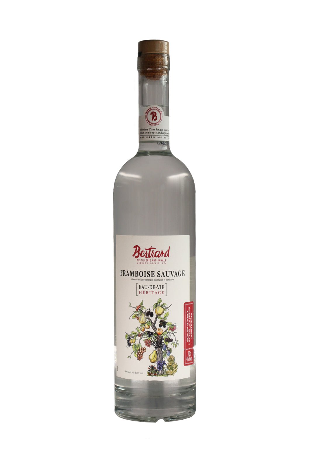 DISTILLERY BERTRAND Bertrand Eau de Vie Framboise Sauvage (Raspberry) 45% 700ml