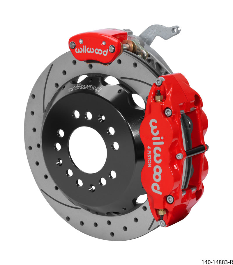 Wilwood Narrow Superlite 4R MC4 Red Rear Kit 12.88in Drilled Rotor 88 96 Chevy Corvette C4