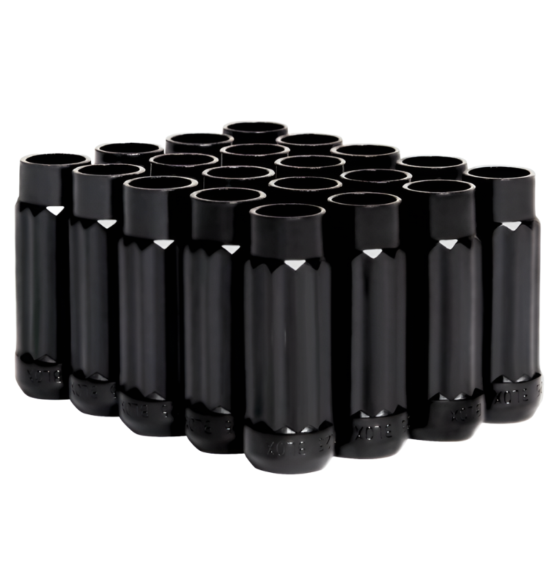 BLOX Racing 12 Sided P17 Tuner Lug Nuts 12x1.25   Black Steel   Set of 20