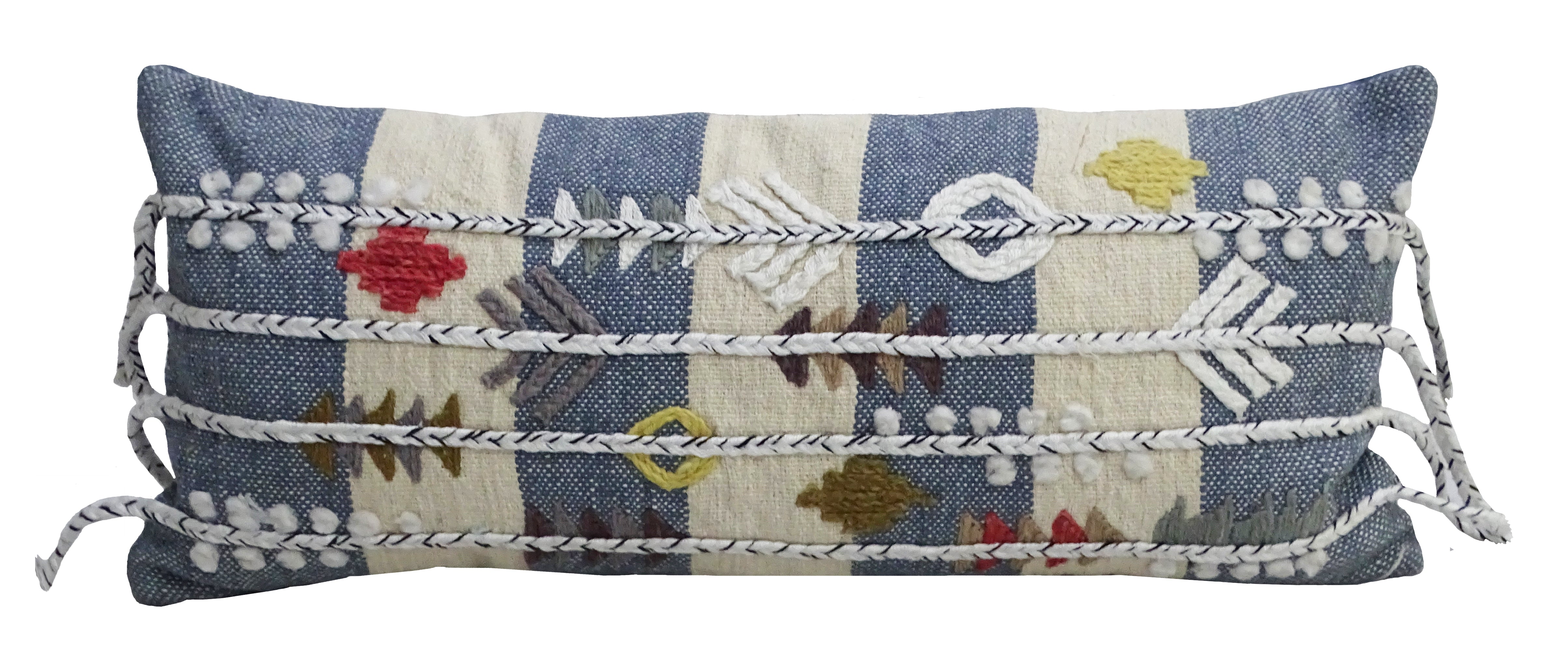 2245 Vibhsa 12" X 30" Embroidery Throw Pillow