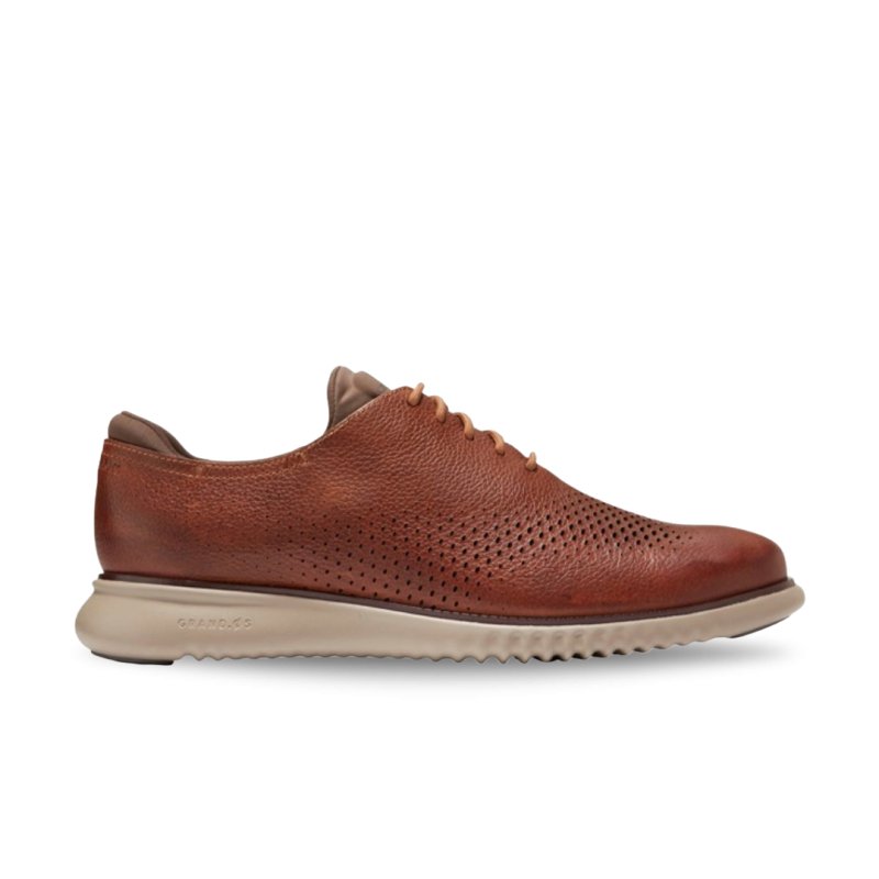 Cole Haan Men's 2.Zerogrand Lined Laser Wingtip   Pecan Truffle