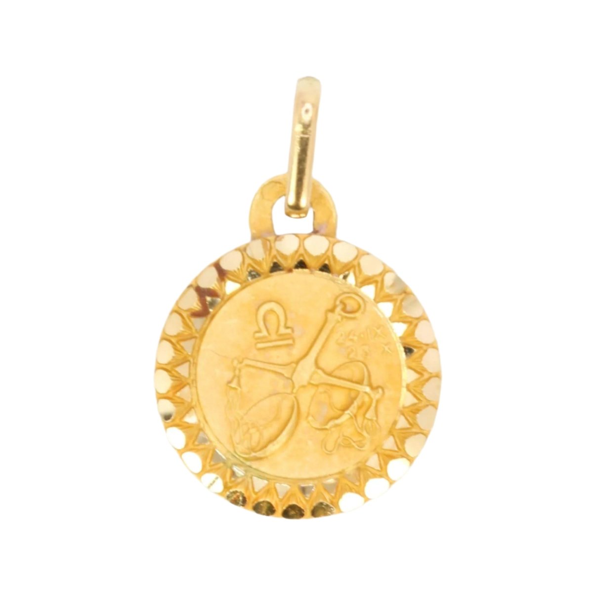 MAISON SAPIR PERROUD Vintage pendant zodiac sign Libra yellow gold